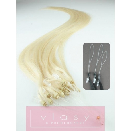 Vlasy pro metodu Micro Ring / Easy Loop / Easy Ring / Micro Loop 40cm – platinová blond