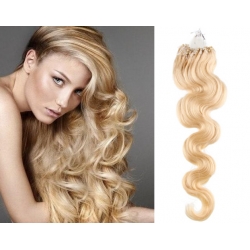 Vlnité vlasy Micro Ring / Easy Loop / Easy Ring / Micro Loop 60cm – nejsvětlejší blond