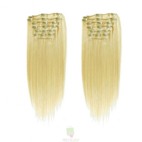 Clip in maxi set 53cm pravé lidské vlasy – REMY 200g – SVĚTLEJŠÍ BLOND