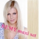 Clip in maxi set 43cm pravé lidské vlasy - REMY 140g - platina